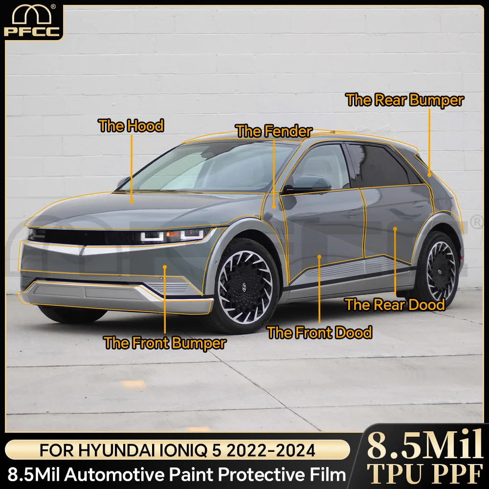 

For Hyundai IONIQ 5 2022 2023 Accessories Car Paint Protection Film Pre-cut PPF Kit Clear Decal Anti Scratch Transparent Sticker
