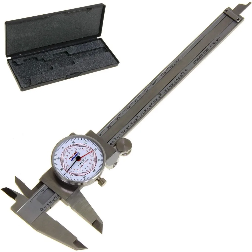 

Dial Caliper 6" / 150mm Dual Reading Scale Metric SAE Standard Inch mm