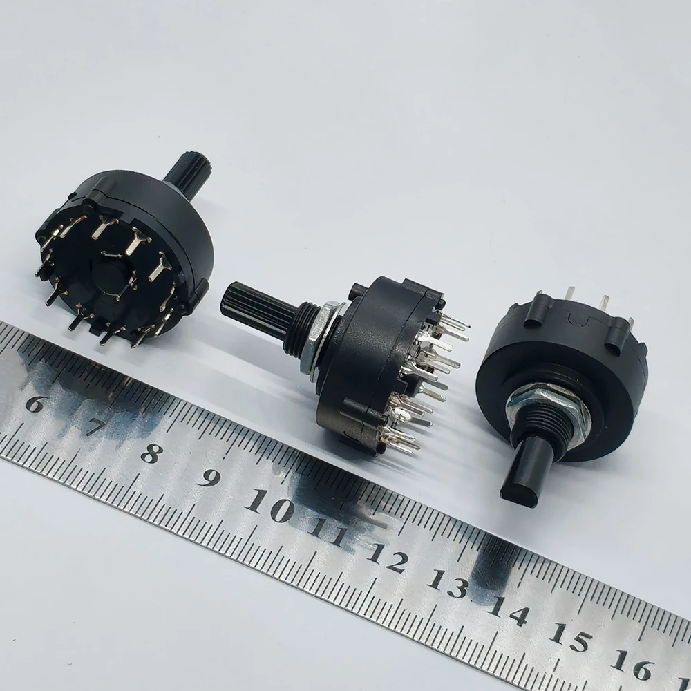 2 Stück SR26 1 2 3 4 Pol 3 4 6 12 Position Wählbarer Bandgetriebe-Drehkanalwahlschalter, Grifflänge 15 / 20 mm – Detail 6