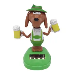 Car Decoration Bobble Head Toy Solar Powered Dancing Dog Solar Dashboard Doll Decoration Cute Dog Swinging Animated Dancer Toy