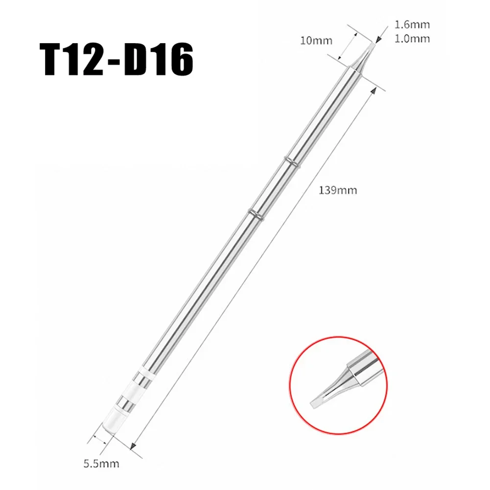 Environment-friendly Hand Tool Replacement Accessories Soldering Iron Tip D Series Metal Material Sliver Color