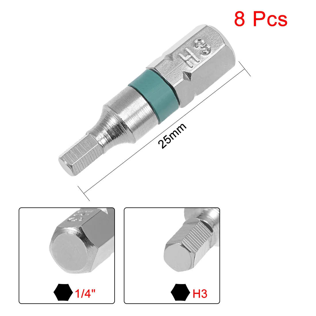 Juego de puntas de destornillador hexagonales, brocas de destornillador Torx de seguridad S2, acero, 4 piezas, 25mm, H2.5, H3, T40, T8, T10, T27,