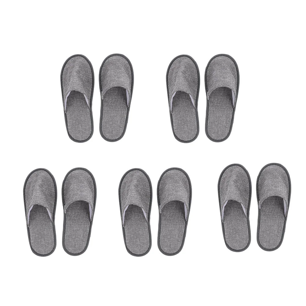 

10Pcs Hotel Folding Slippers Lightweight Slippers Indoor Slippers (Grey) Travel Slippers Hotel Guest Shoes