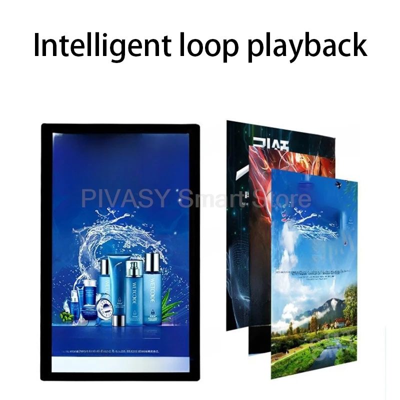 21.5 Inch HD Wall-Mounted Advertising Display WiFi Enabled Digital Signage for Supermarket Promotion Bank Loop Play Split Screen