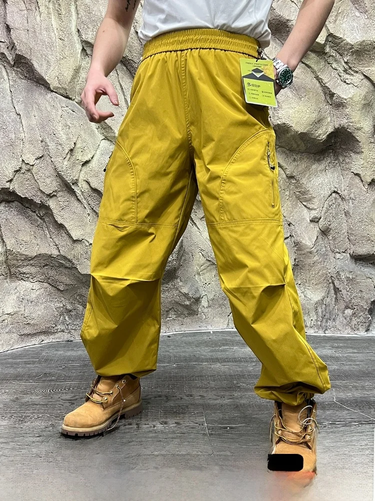 

Outdoor Men's Loose Straight Leg Soldier Pants Workwear Trousers Windproof Polyester Fiber Sports Sle Casual Pants