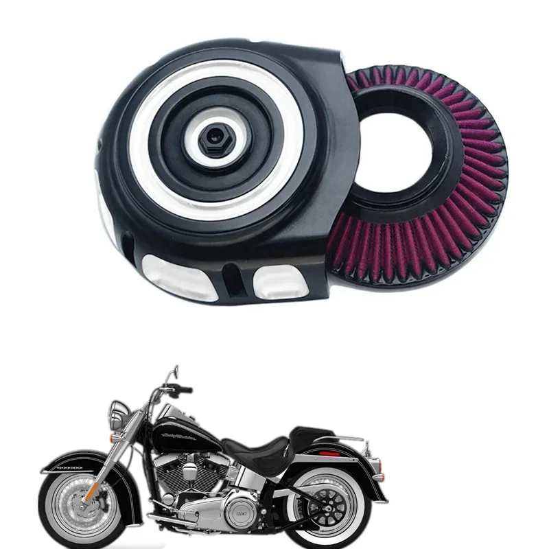 for Harley Dyna 2000-2017 Softail 2000-2015 Touring 2000-2017 Fitment-B Air Cleaner Vintage Filter Motorcycle Intake Cnc Chrome