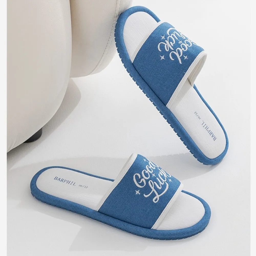 Good Luck Women's New Spring Summer Indoor Home Simple Versatile One-Strap Soft-Soled Slippers for Indoor Wear