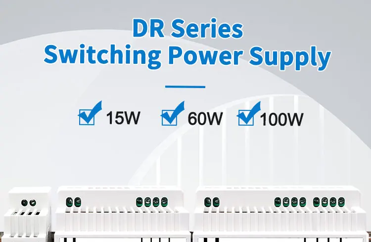 LCTC DR-15/60/100 Switching Power Supply 5V 12V 24V DIN Rail Power Supply Industrial Transformer Small Volume 4.2A 6.5A 7.5A