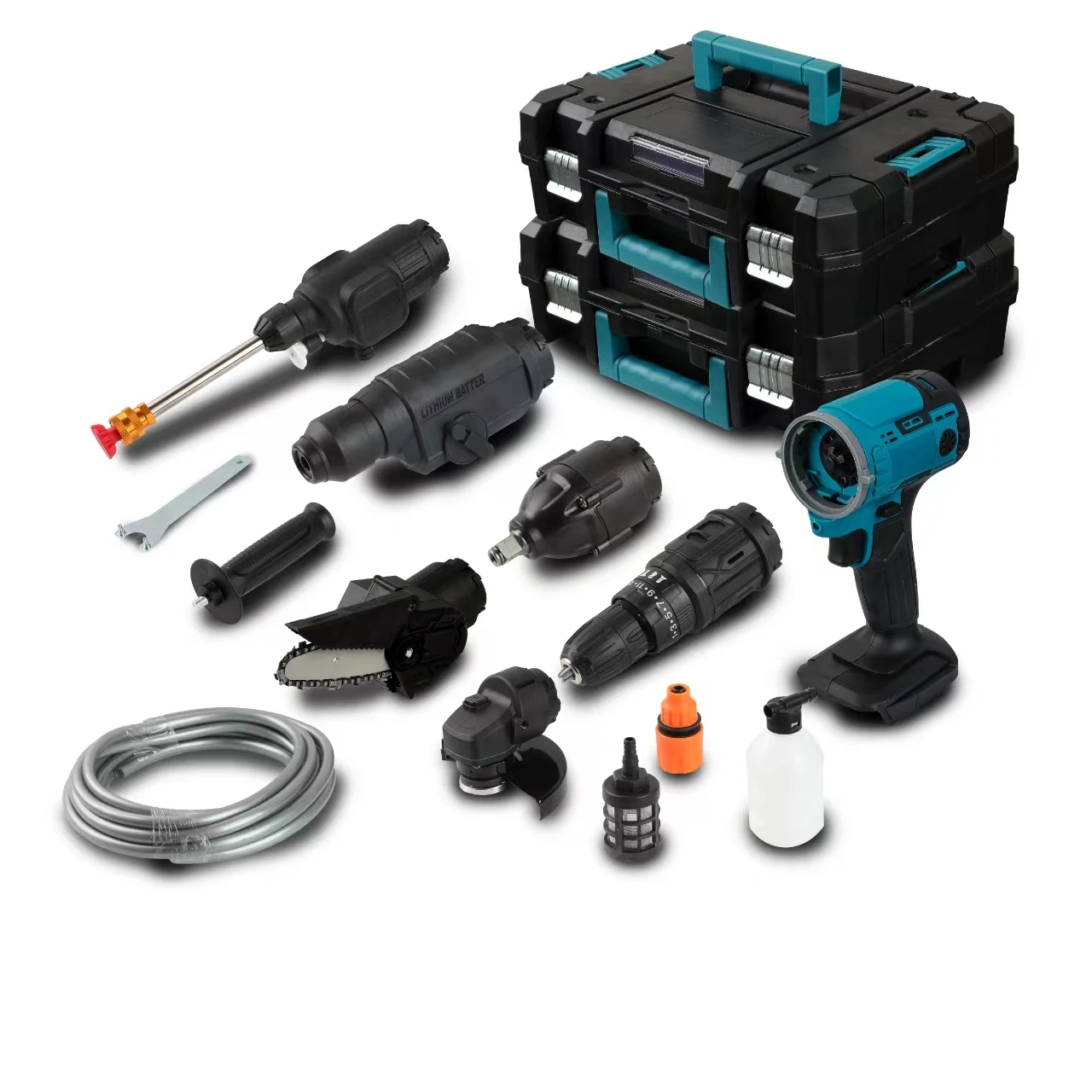 Portable Cordless Lithium Battery Power Set Quick Assembly Replaceable Heads 1+1 Year Warranty-Customizable OEM Electric Wrench