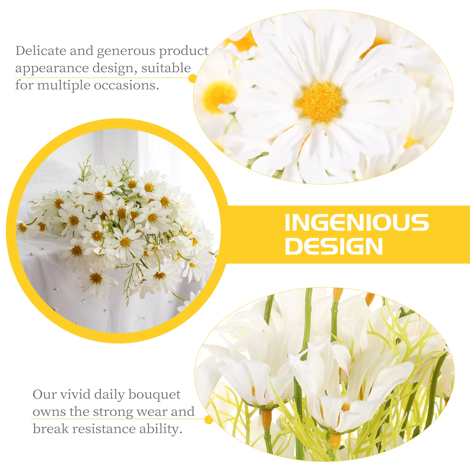 

10 Pcs Artificial Bouquet Imitation Daisy Faux Flowers Realistic Bouquets Plastic Fake Daisies
