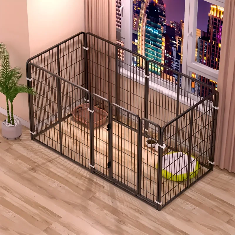 

[Stainless Steel Dog Enclosure] Durable Stainless Steel Multi-Functional Indoor Dog Enclosure | Flexible Shape
