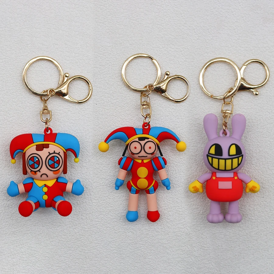 The Amazing Digital Circus Anime Figure Keychain Kawaii Joker Pendant Model Bare Teeth Doll Collection Christmas Gift Kid Toy