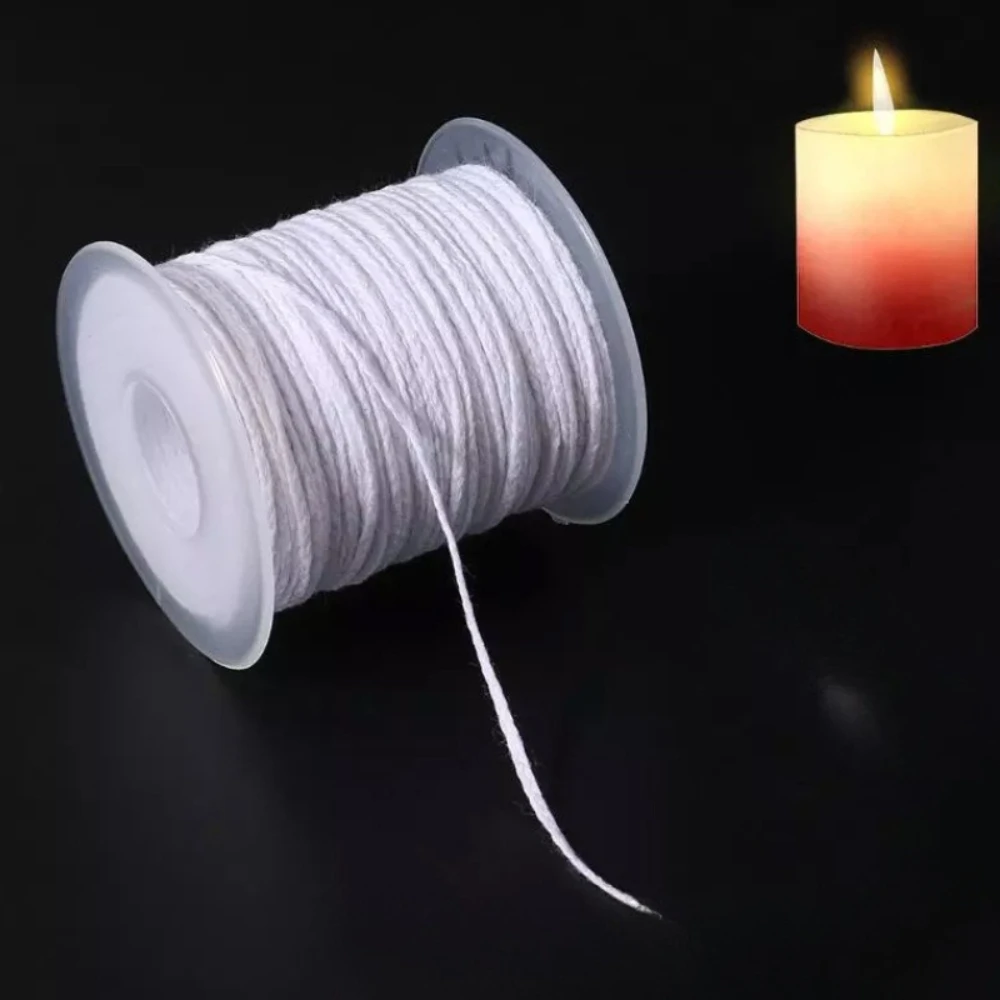 1pc 61 Metros/Rolo Pavio de Algodão Branco Trançado para Velas, Pavio de Algodão Puro para DIY, 61 Metros