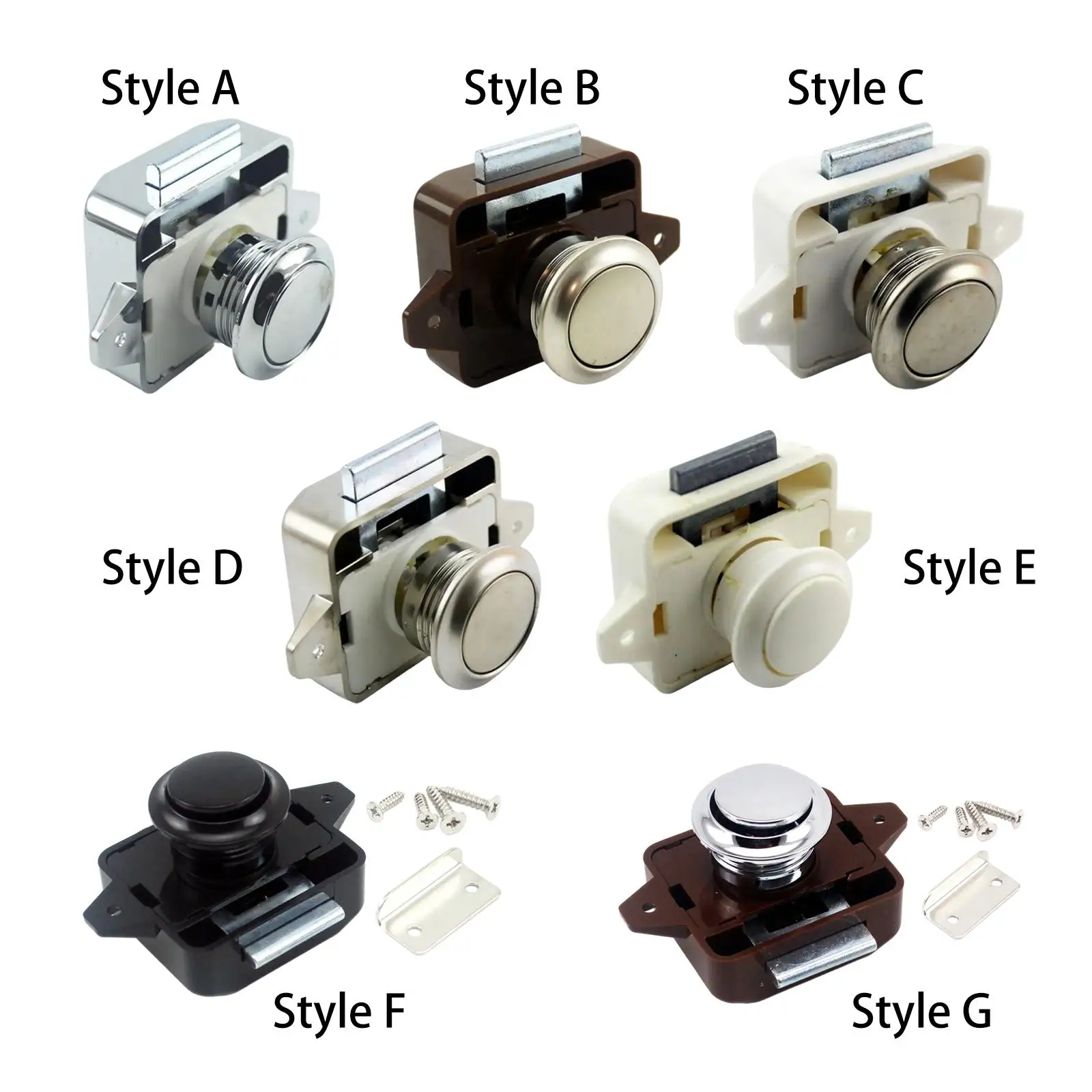 

Push Button Latch Lock Cabinet Catch Lock Professional Hardware Cupboard Lock Drawer Knob for RV Motorhome Boat