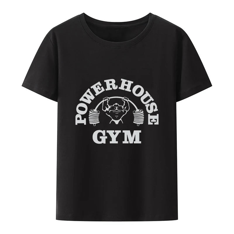 Powerhouse Gym T Shirt Men Summer Harajuku Geek Modal Tees Male Short Sleeve Loose Breathable Fashion Casual Streetwear Tops