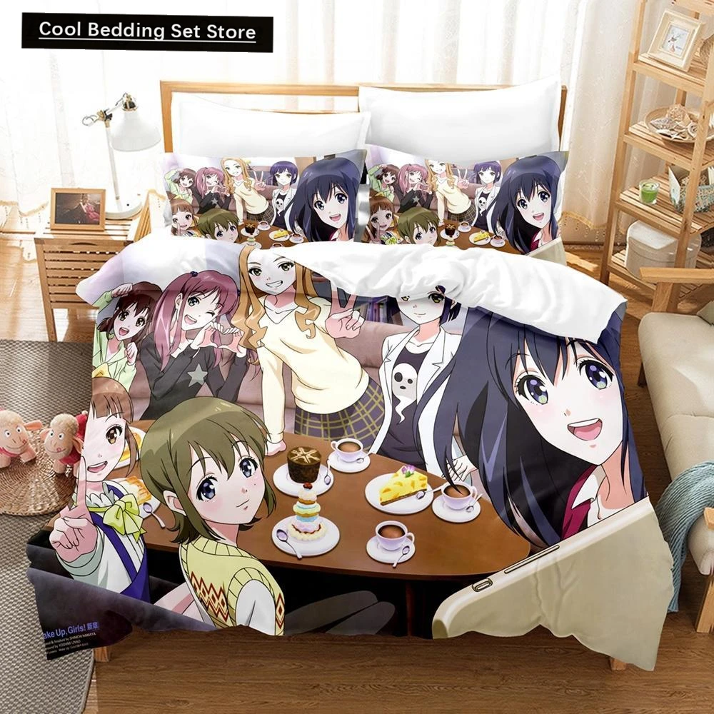 

3D Print Anime Kawaii Wake Up, Girls! Bedding Set Single Twin Full Queen King Size Bed Set Adult Kid Bedroom Duvet cover Sets