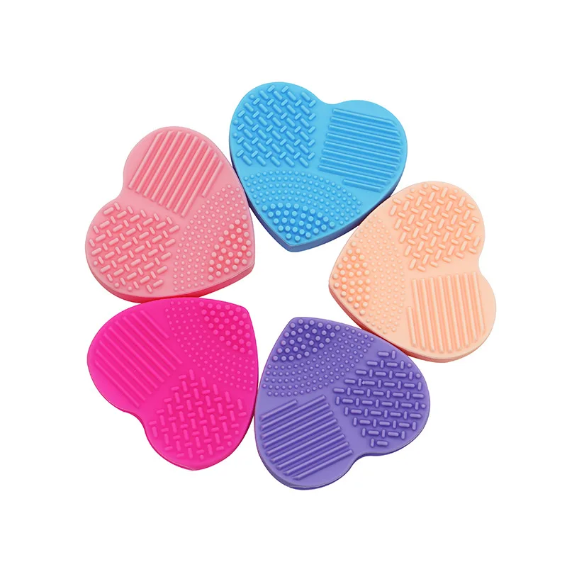 Silicone Washing Board Custom Beauty Washing Tool Brush Zoning Cleaning Artifact Makeup Brush Heart-Shaped Washing Pad