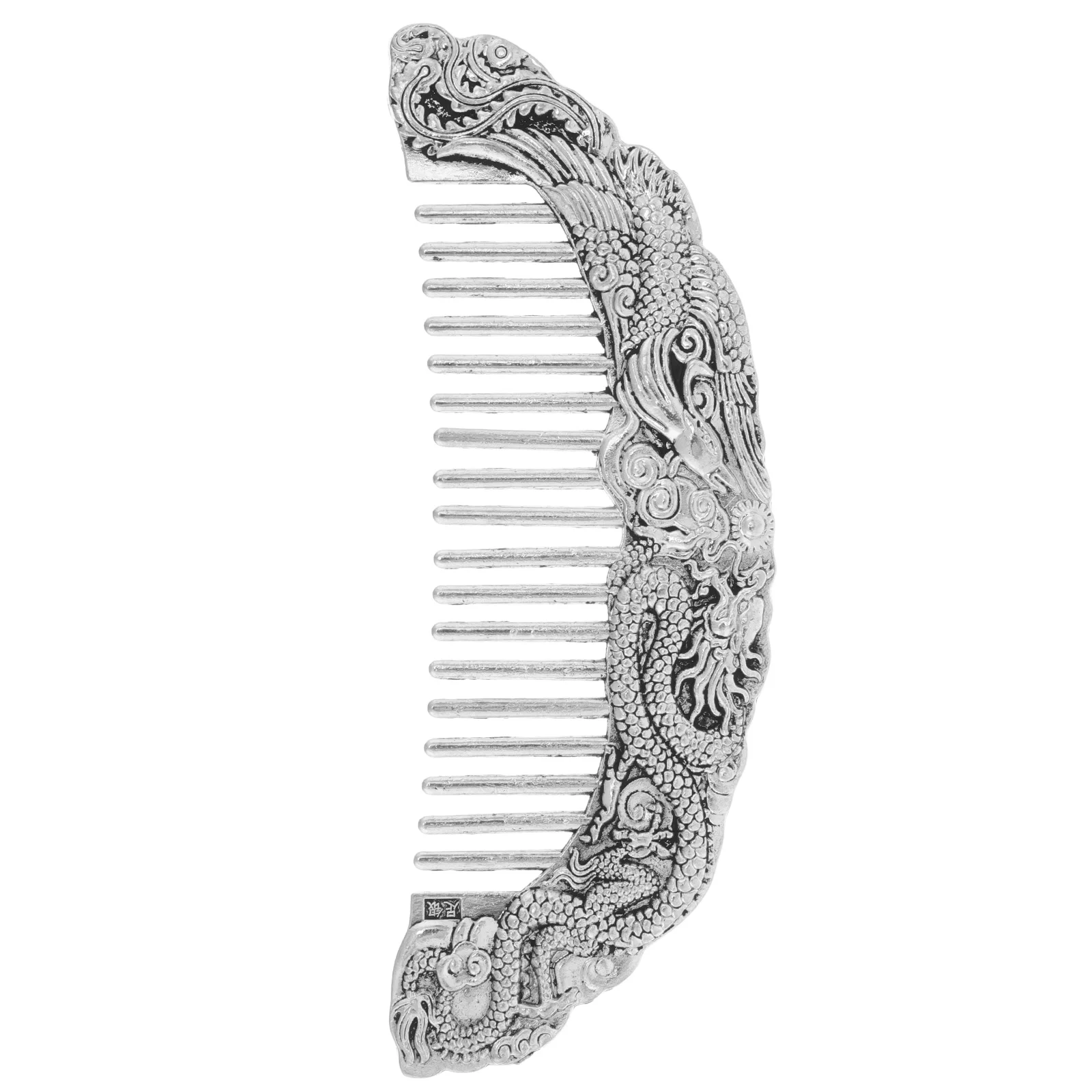 

White Copper Comb Hair Combs for Women Ornaments Beard Retro Craft Alloy Wide Tooth