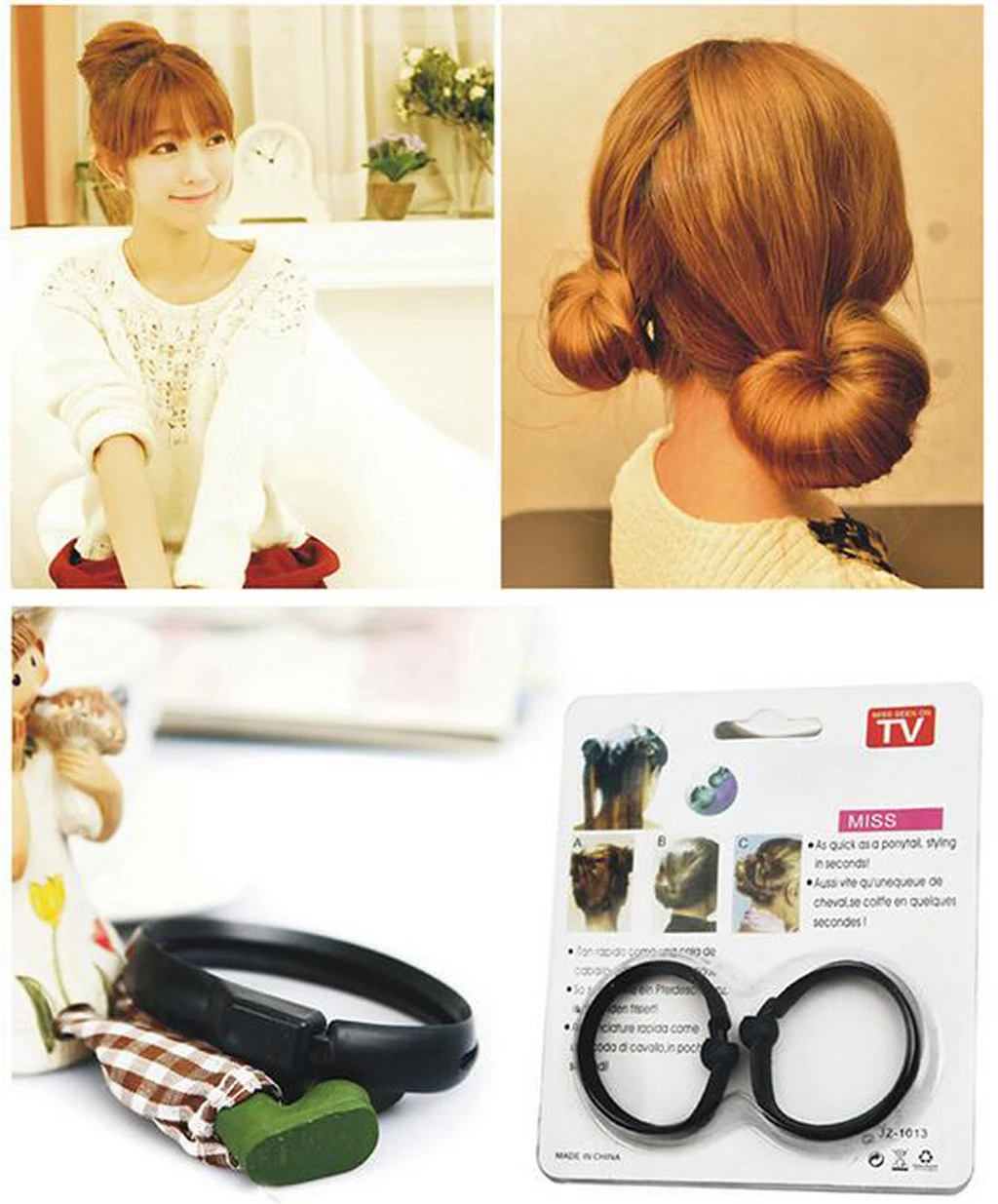 Fashion Hair Styling Bun Maker Tool Donut Former Ring Shaper