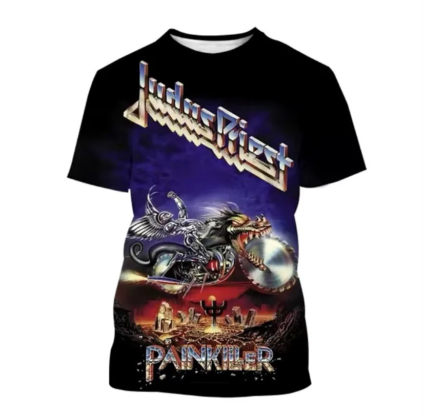 

Футболка Heavy Metal Rock Band Judas Priest, футболка с 3d принтом для мужчин и женщин, размер, мужская дышащая быстросохнущая футболка с 3D принтом