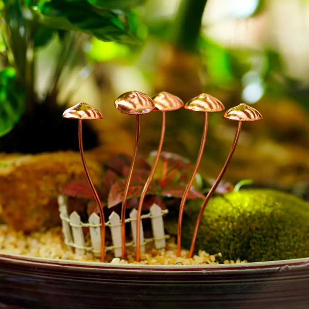 Metal Mushroom Garden Decor Stake Iron Art Ornament For Outdoor Yard Lawn Flower Pot Landscaping Creative Accessories