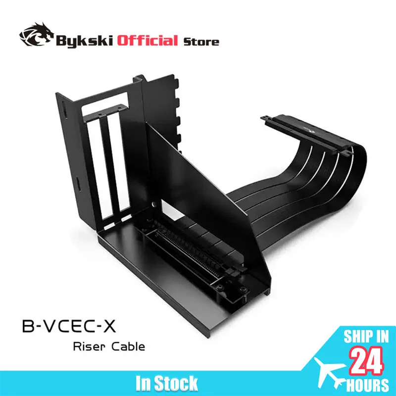 Bykski 25cm PC Graphics Cards PCI Express Connector Cable Reversing Bracket Riser Card 6 PCI-E Flexible Cable / B-6HPCI-E-X-V2