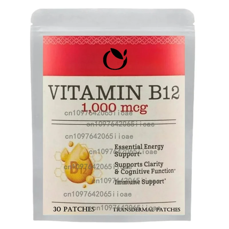 

30 пластырей B12 Патчи 1000 транdermalных пластырей Mcg поддерживает обмену энергии, психическую четкость, здоровье нервной системы