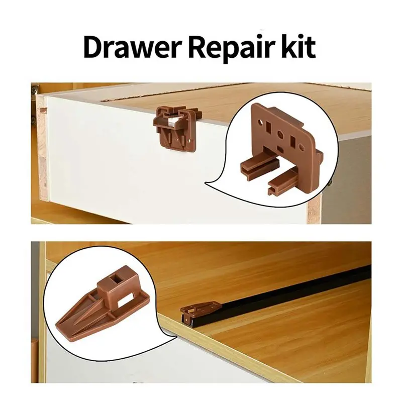 A02F-Track Guides Drawer Track Guide And Glides, 10 Sets Of Dresser Center Mount Plastic Drawer Slides Fits Furniture Drawer