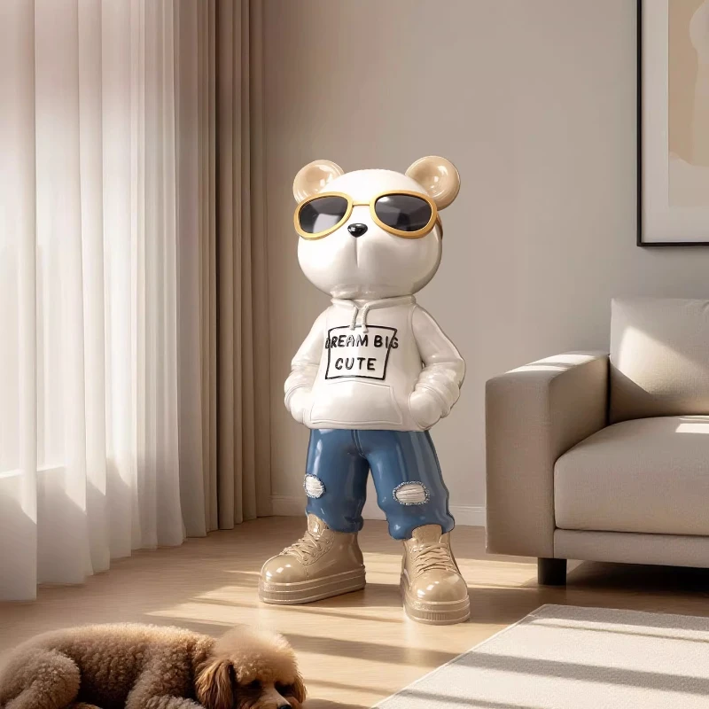 Trendy Violent Bear Floor-standing Large Ornaments Bluetooth Speaker Piggy Bank Living Room TV Cabinet Home Decorations