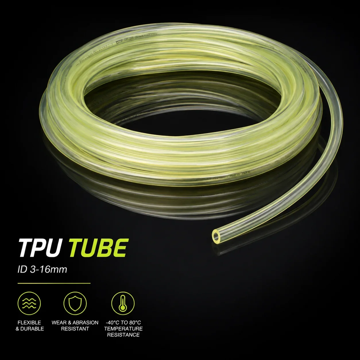 Yellow Transparent TPU Fuel Hose Inner Diameter 3~16Mm Oil Resistant And Anti‑Aging Pneumatic Fluid Delivery Pipe