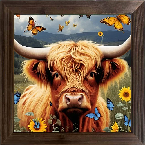 Painted Ox Element American Printed Oil Painting Art Style Waterproof Stickers Are Suitable for Coffee Shop Decoration