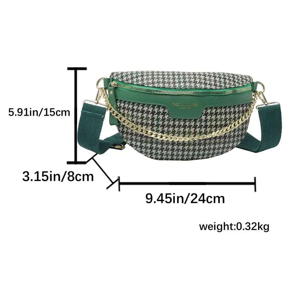 Vintage Chest Bag for Women Chain Crossbody Bag Waist Fanny Pack PU Leather Banana Bag Travel Shopping Sling Shoulder Bum Bag