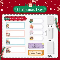 Niimbot D11 MERRY Christmas Adhesive Label For D110 D101 H1 H1S Gift Festival Decorative Home Storage Mark Paper Party Supplies
