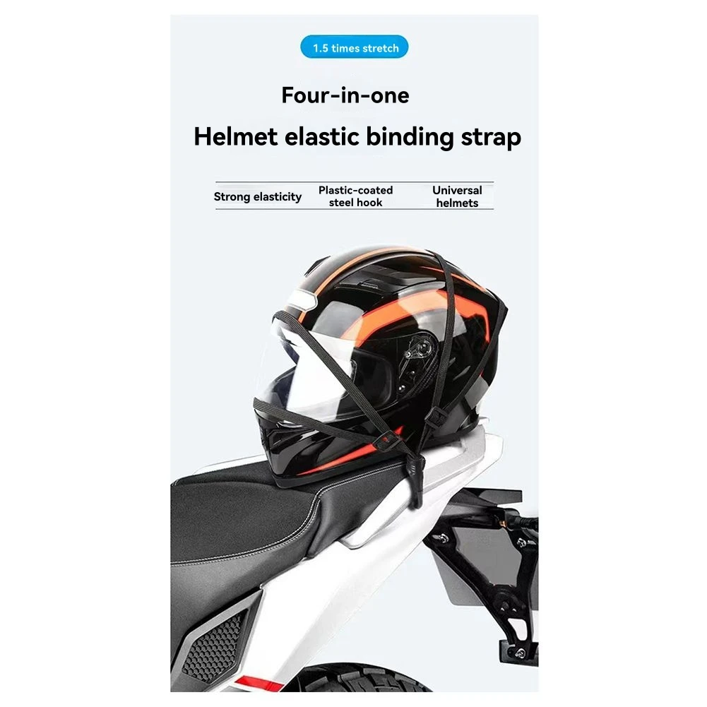 

Dependable-4 Pcs Universal Motorcycle Helmet Fixing Rope Hook 60CM Luggage Fixed Rope Rear Seat Tie Bungee Cord Motorcycle
