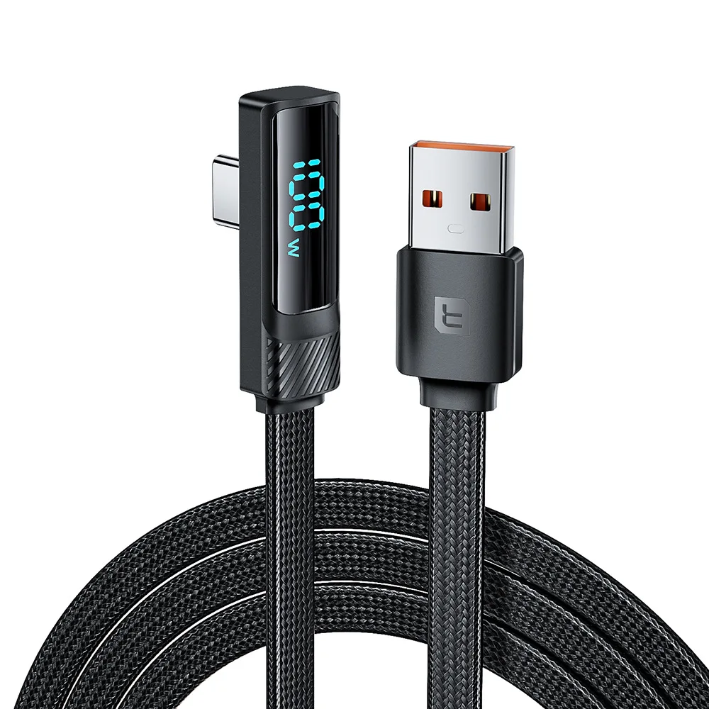 6A fast charging 100W elbow digital display Type-C data cable suitable for Huawei super fast charging