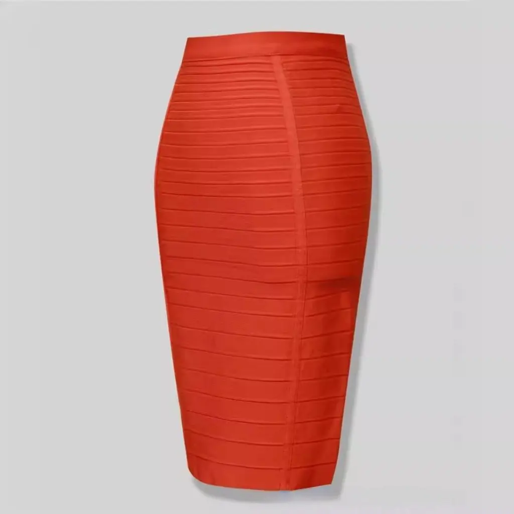 

16 Color Bandage Skirt High Waist Wrap Hip Sexy Zipper Double Open Striped Design for Women's Fashion