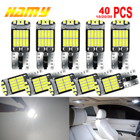 10/40 PCS T10 W5W LED Bulbs Canbus 12V 4014-26SMD 6500K White Car Interior Dome Maps Trunk License Plate Wedge Side Lights 400LM