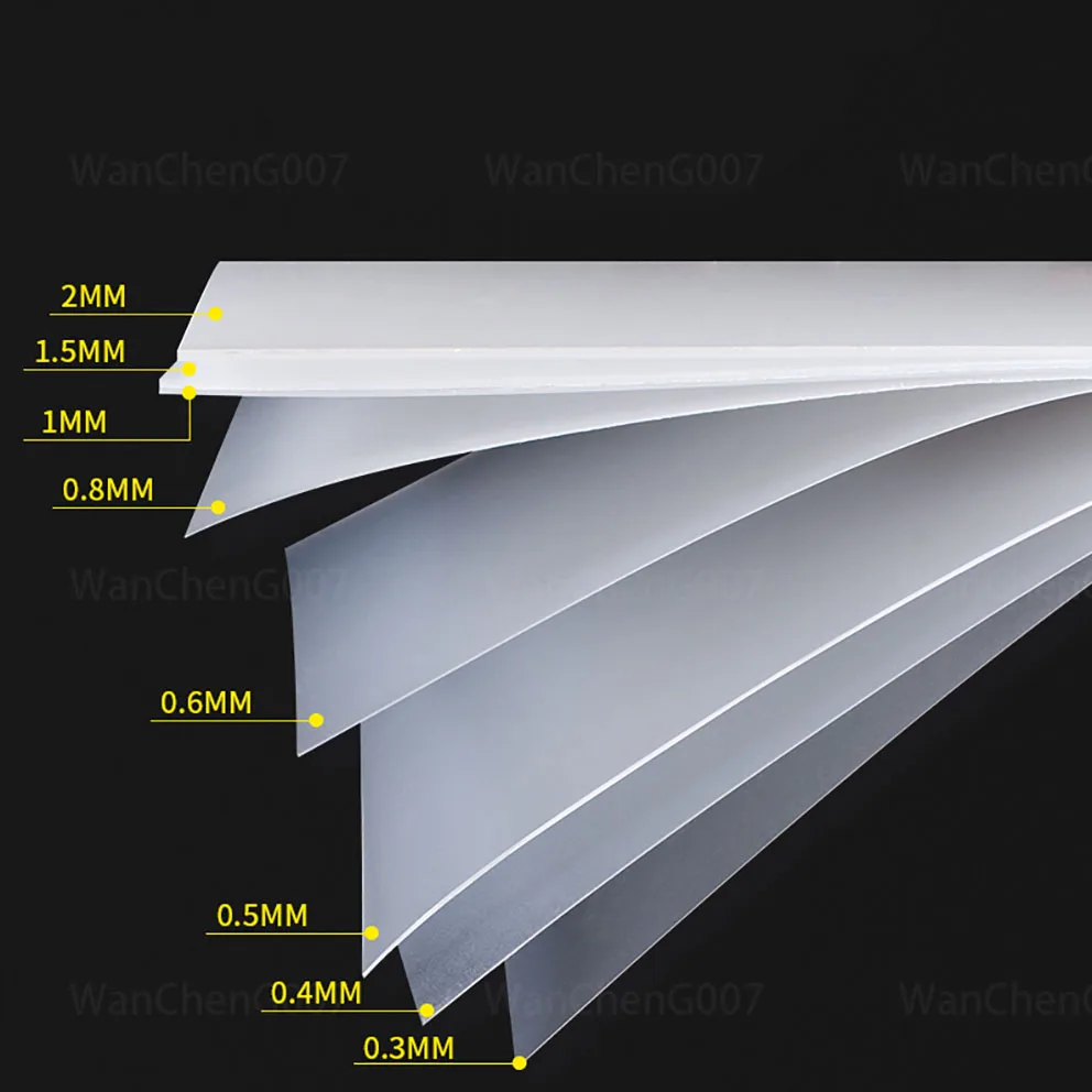 

Frosted Translucent PP Plastic Plate PVC Thin Plastic Sheet DIY Model Material Processing Accessories Thickness 0.3/0.4/0.5~2mm