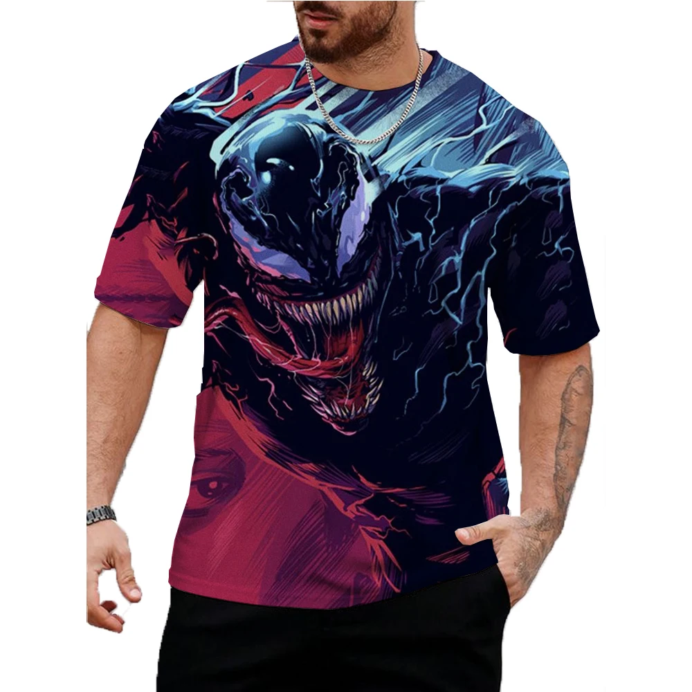 Disney Fashion Clothing Marvel Venom T Shirt For Men Casual Short Sleeve Tee O-Neck 2024 Summer Pullover Quick Drying Jogging