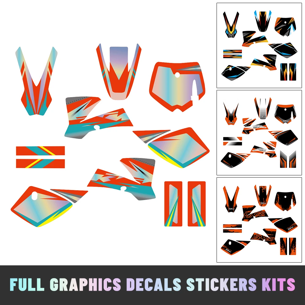 

Fit for SX50 SX 50 MINI 2002 2003 2004 2005 2006 2007 2008 Motocross Fairing Graphics Background Decals Sticker Kits