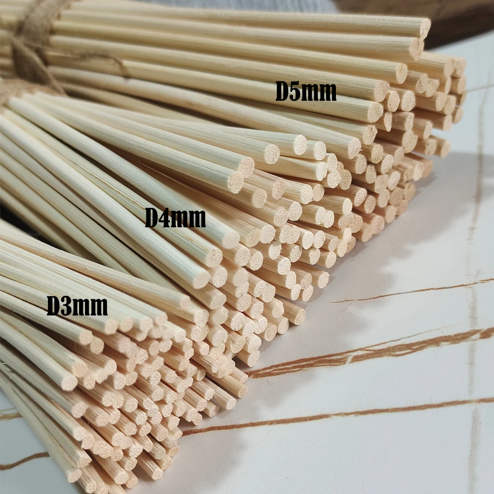 50pcs 5/4/3mm Natural Rattan Sticks Aroma Diffuser Refill Sticks Aromatherapy Diffuser Replace Stick Home Fragrance Reed Sticks