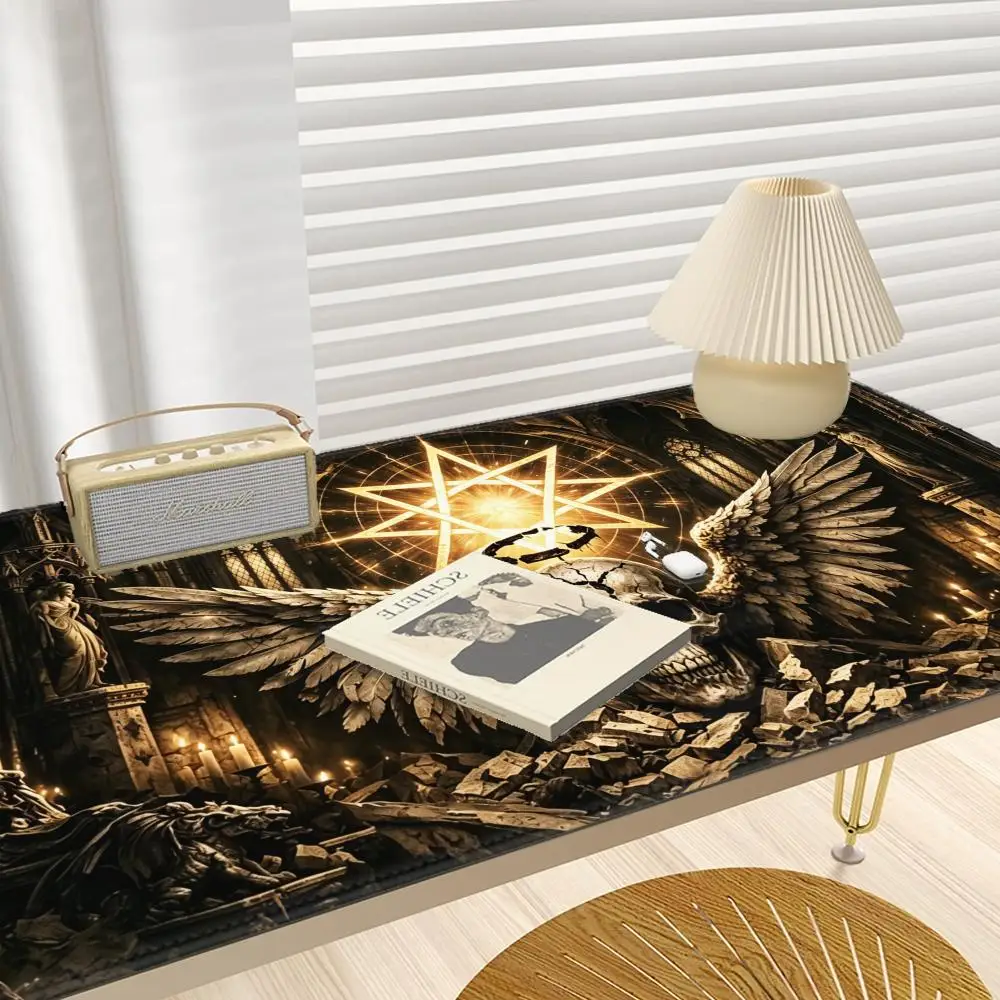 HYBXAXC Fallen Angel Skull Gothic Desk Mat Gaming Mouse Pad Non-Slip Large for Office Home PC Gamer