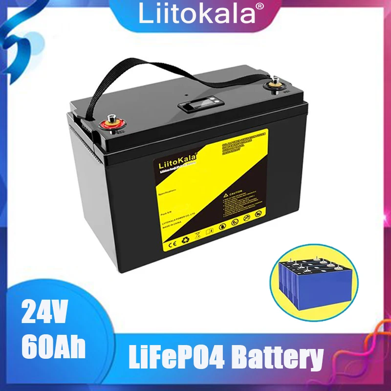 NewLiitoKala 24V 50Ah 60Ah 80Ah 29.2V 100Ah 150Ah LiFePO4 Battery For Electric Wheelchair Elderly Scooter Children Toy Car