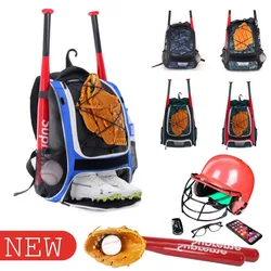 Baseball Softball Backpack with Shoes Compartment Outdoor Softball Bat Bag for Youth Adult Large Capacity Sports Shoulder Bag