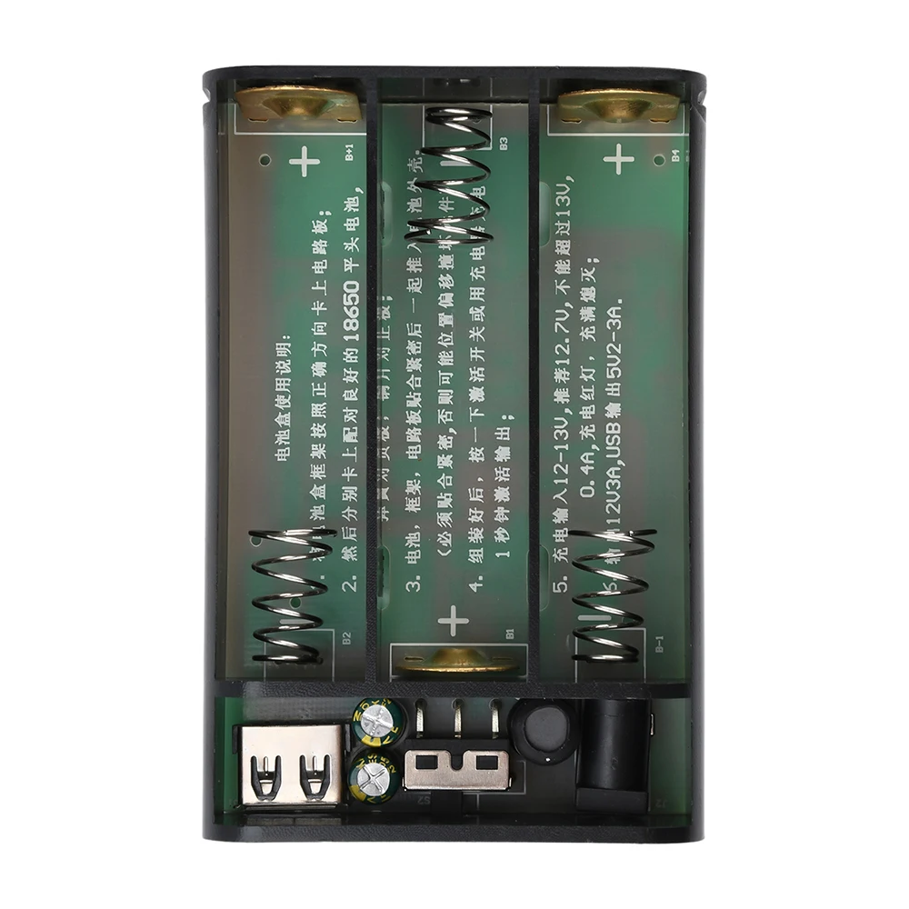 DIY kit DC5V 12V Dual Output Series Mobile Power Bank Housing 3 18650 Power Bank Battery Box Solder-Free With Switch DC5.5*2.1mm