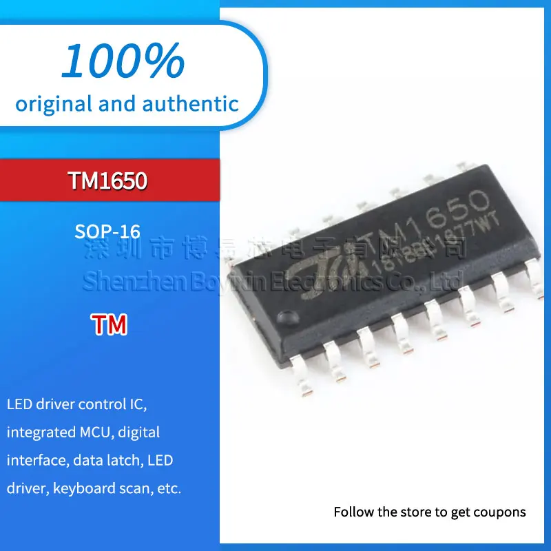 

10pcs Original authentic SMD TM1650 SOP-16 LED drive control keyboard scanning integrated circuit chip