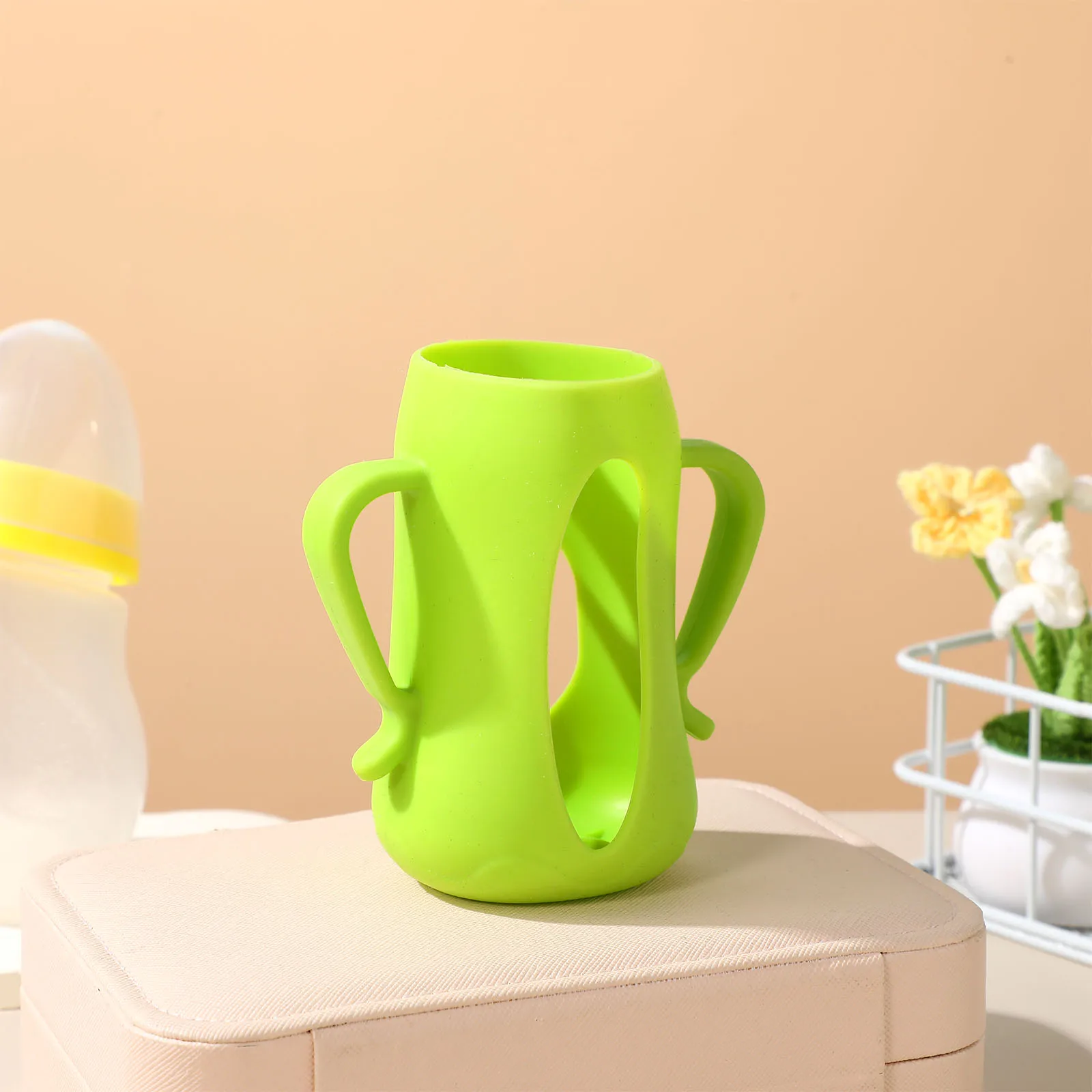 

2Pcs Silicone Baby Cover Glass Protector Sleeves Lightweight Flexible Feeding Protector Insulated Baby Bottle Cover AntiSlip