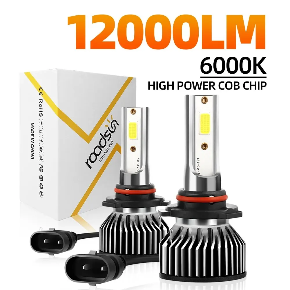 Roadsun Extremely Bright H4 H11 H7 Led Car Headlight Bulbs Canbus Ready Replacement Light Bliub H4 H11 H7 H1 H13 9005 9006 1Pair