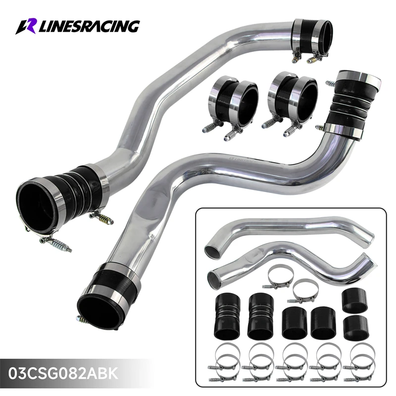 Kit de tubería y abrazaderas de arranque de Intercooler pulido, 3 ", para Ford 7.3L, F250, F350, Powerstroke V8, Turbo, Diesel, negro, azul, rojo, 1999,5-2003