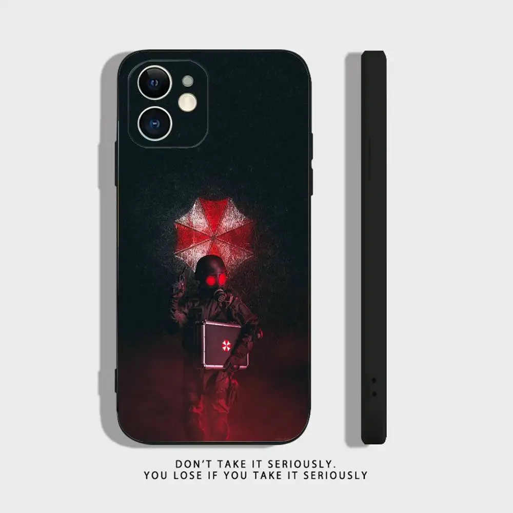 حافظة هاتف Umbrella Corporation لهاتف iPhone 16,15,14,13,12,11,Pro,X,XS,Max,XR,Plus,Mini Soft Silicone Black مقاومة للصدمات من مادة TPU